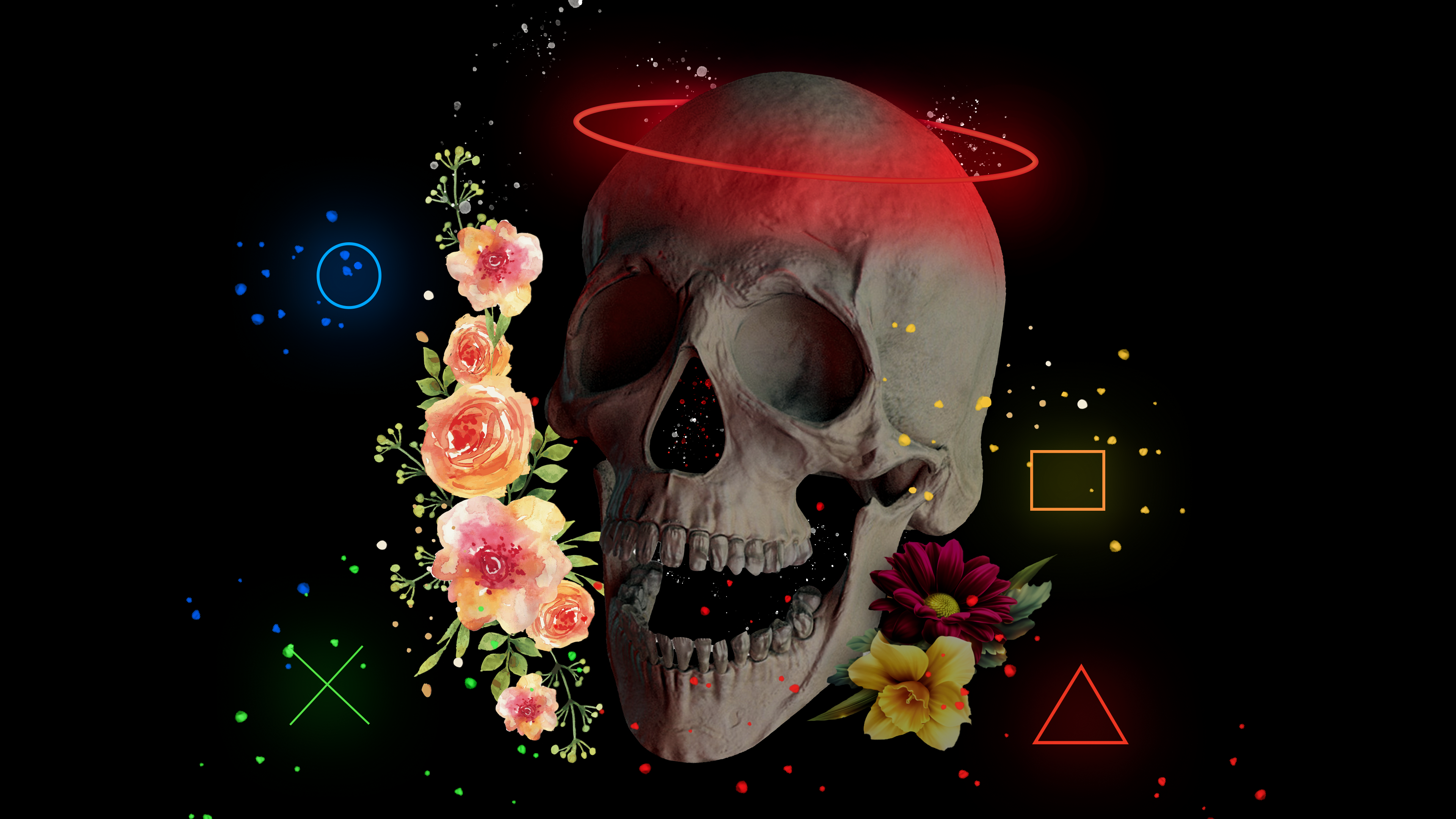 Neon Skull Wallpaper  Download to your mobile from PHONEKY