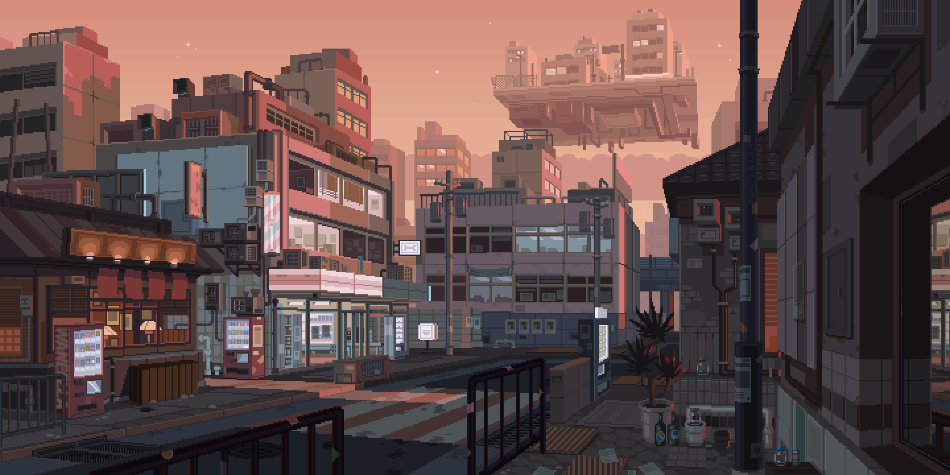 Artistic Pixel City: HD Wallpaper by Waneella