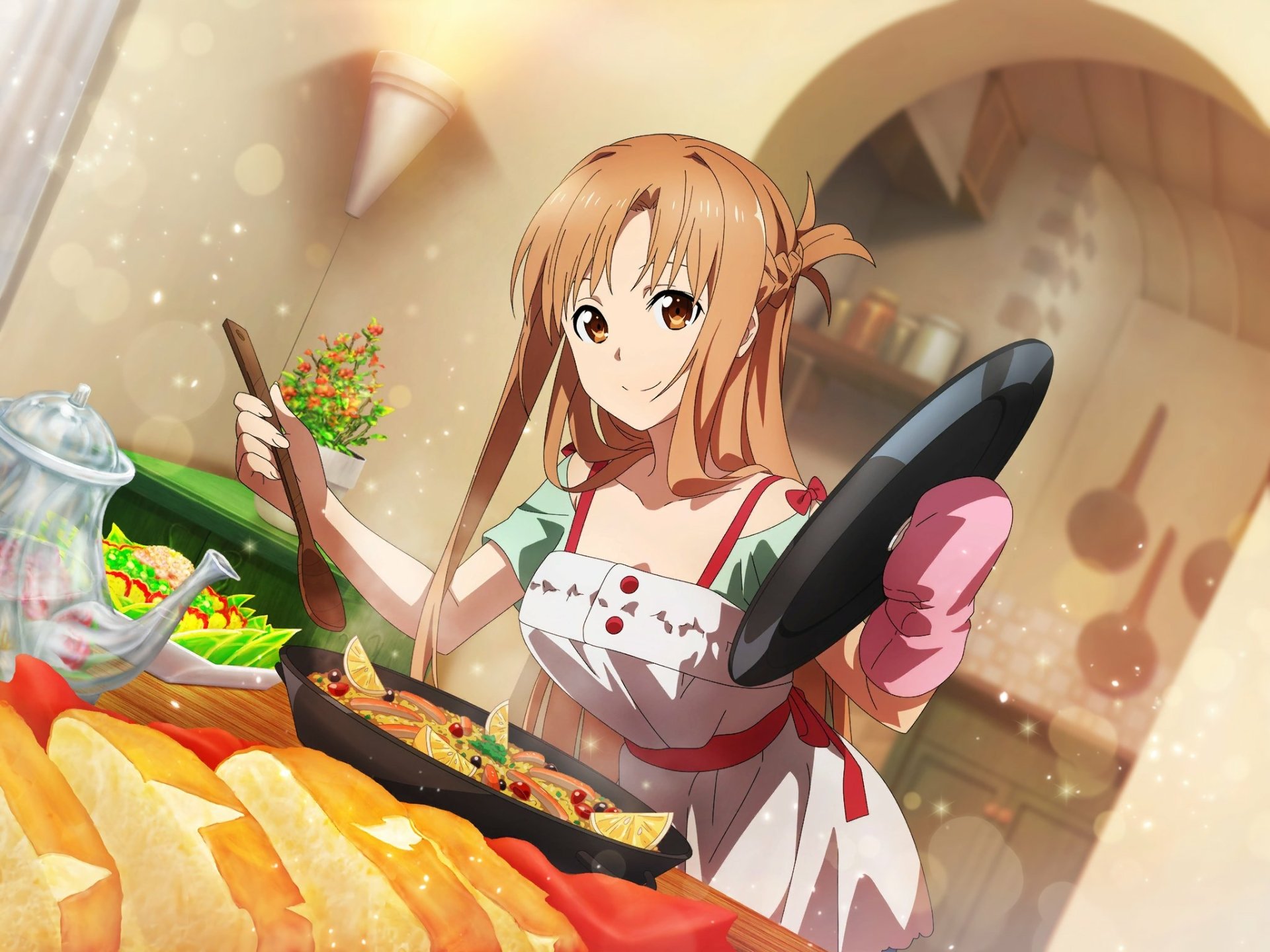 Мастера меча 2022. Асуна с едой в руках. Ichinose Asuna косплей.