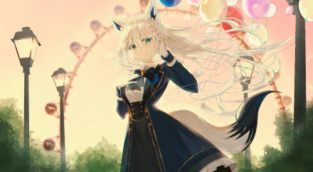 hololive Shirakami Fubuki Anime Virtual Youtuber HD Desktop Wallpaper | Background Image