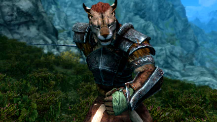  Male Khajiit Warrior in Skyrim Special Edition
