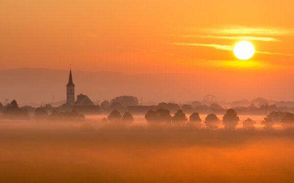 Photography Sunset Fog HD Wallpaper | Background Image
