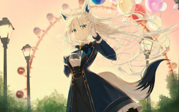 hololive Shirakami Fubuki Anime Virtual Youtuber HD Desktop Wallpaper | Background Image