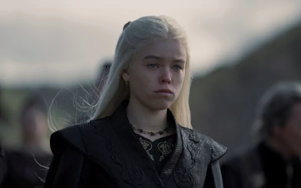 Rhaenyra Targaryen, portrayed by Milly Alcock in House of the Dragon, captured in a dramatic 4K Ultra HD PC desktop wallpaper and background.
