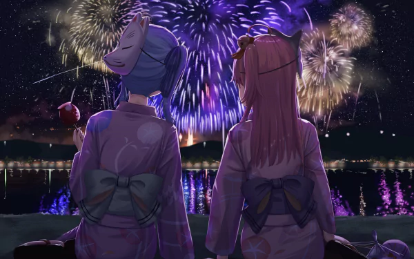 hololive Sakura Miko Hoshimachi Suisei Anime Virtual Youtuber HD Desktop Wallpaper | Background Image