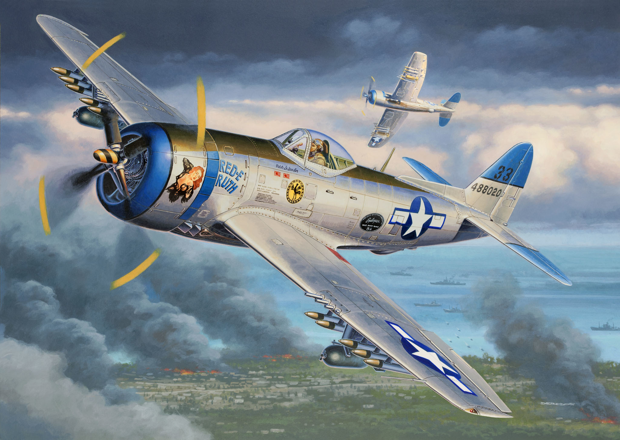 Military Republic P-47 Thunderbolt HD Wallpaper | Background Image