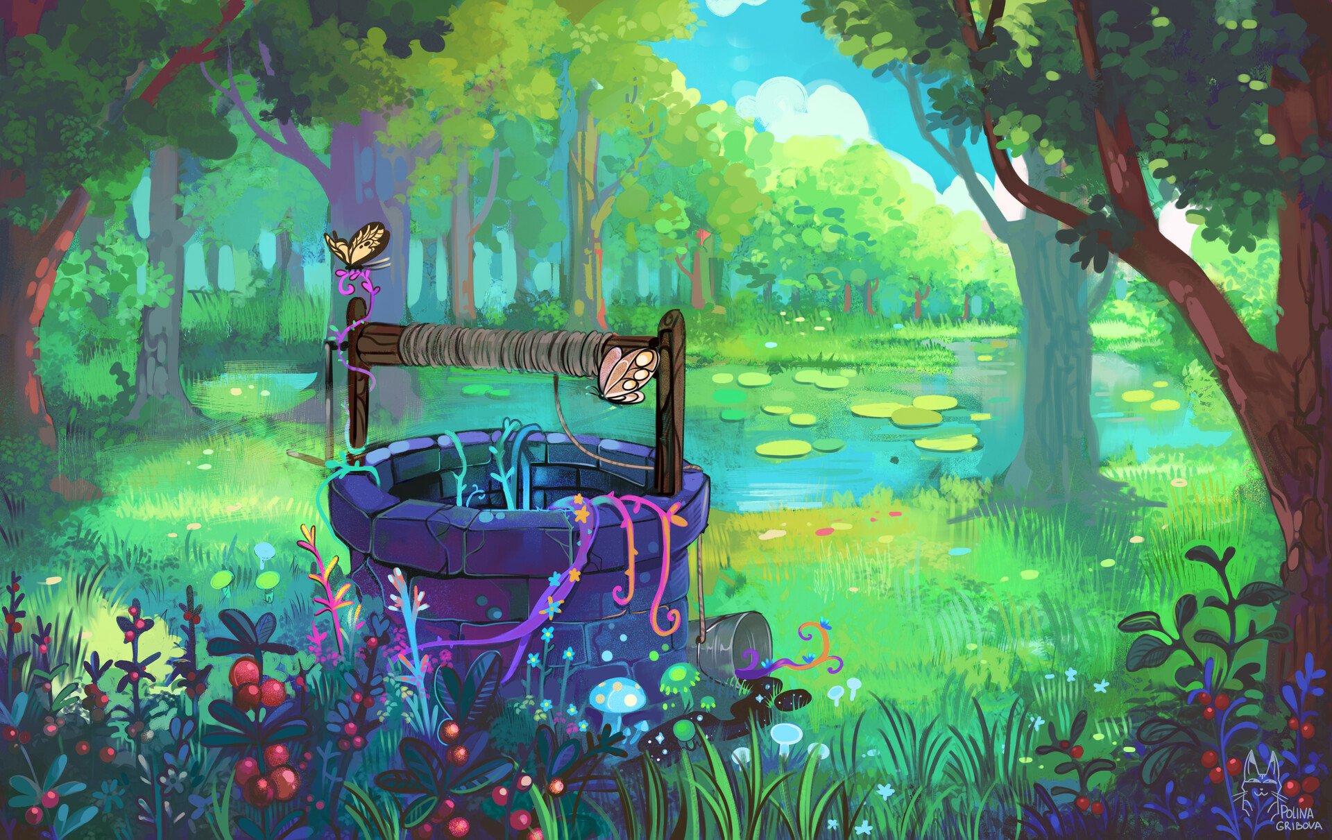 Download Fantasy Nature Well HD Wallpaper by Polina Gribova