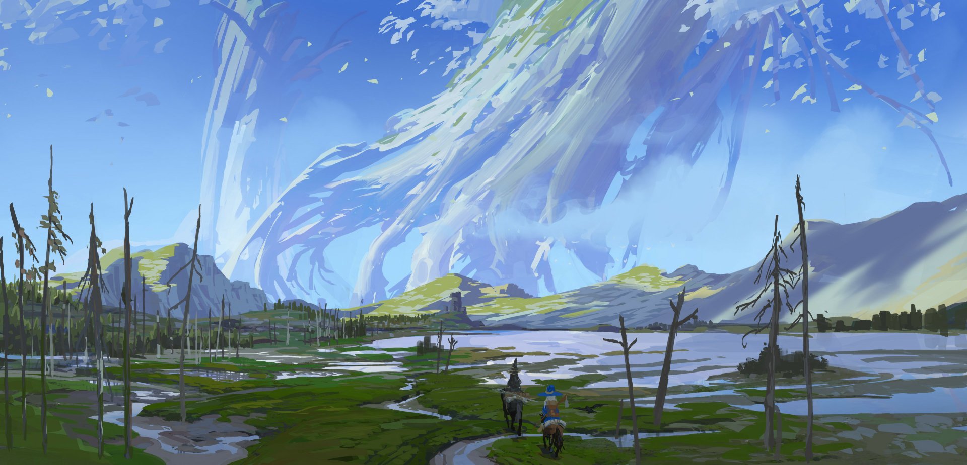 Download Fantasy Landscape Fantasy Landscape HD Wallpaper by Jef Wu