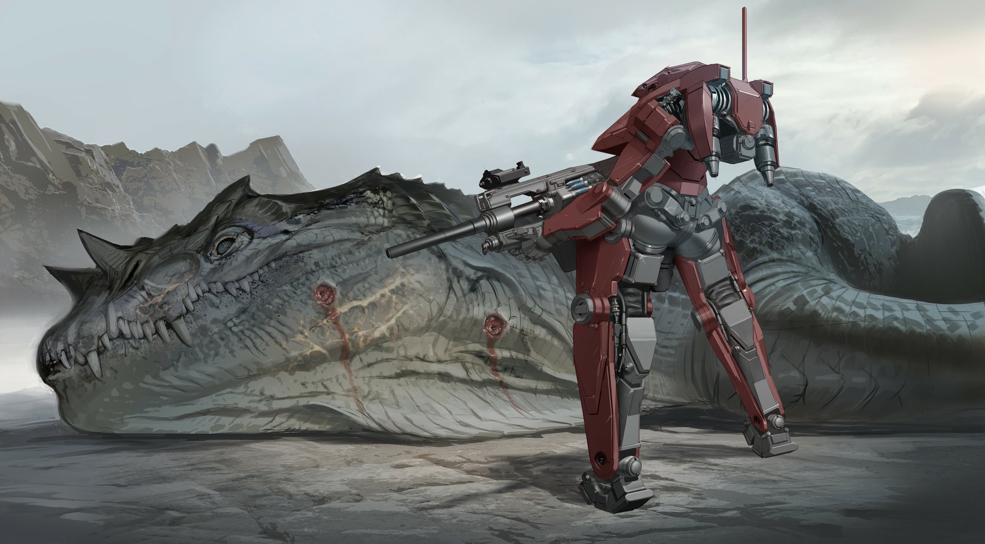 Download Sci Fi Mech HD Wallpaper by Carlo Arellano