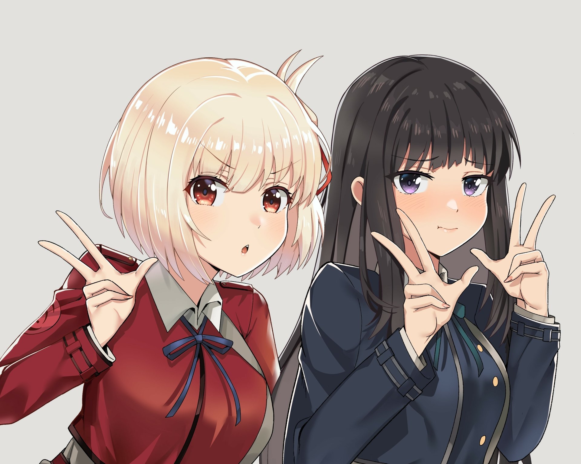 Download Takina Inoue Chisato Nishikigi Anime Lycoris Recoil HD Wallpaper by Twomoon