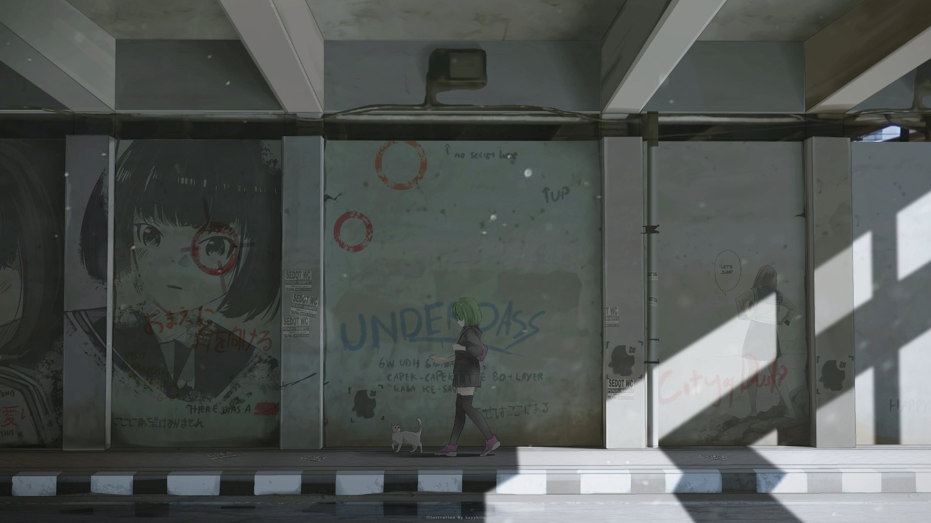 Lone Anime Girl Wallpaper by Sayybils