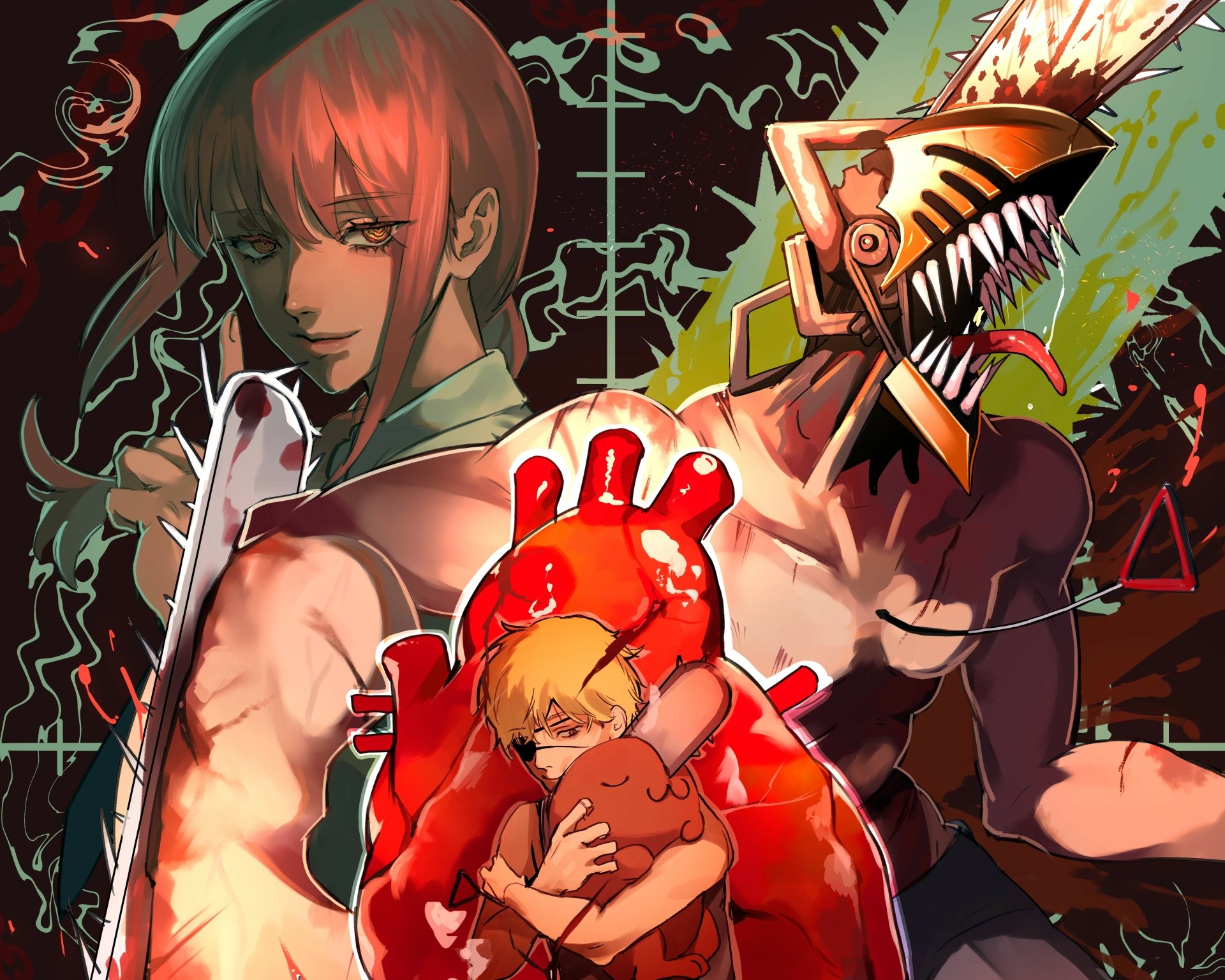 Download Pochita (Chainsaw Man) Denji (Chainsaw Man) Makima (Chainsaw Man) Anime Chainsaw Man 4k Ultra HD Wallpaper by YORU