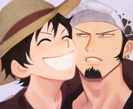 Trafalgar Law Monkey D. Luffy Anime One Piece HD Desktop Wallpaper | Background Image