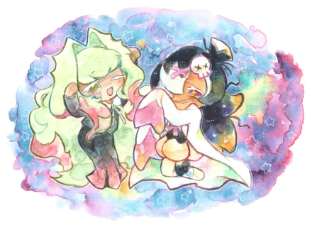 White Ghost Cookie Black Garlic Cookie video game Cookie Run: OvenBreak HD Desktop Wallpaper | Background Image