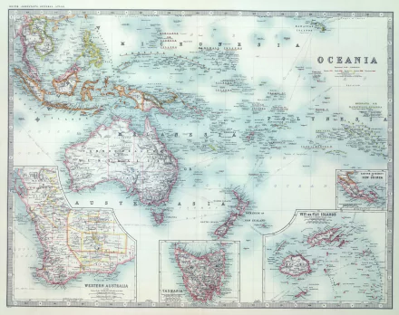  Oceania Map of 1912
