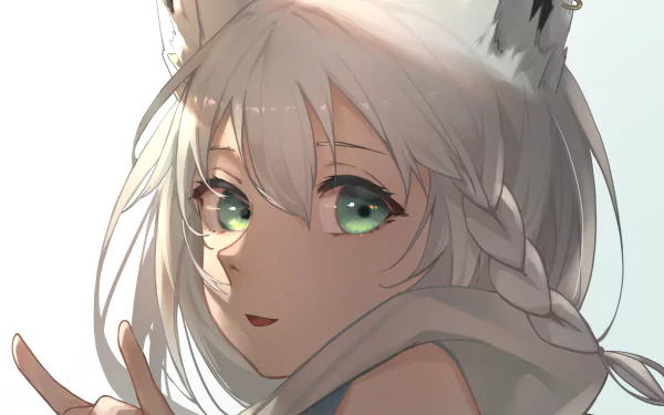 hololive Shirakami Fubuki Anime Virtual Youtuber HD Desktop Wallpaper | Background Image