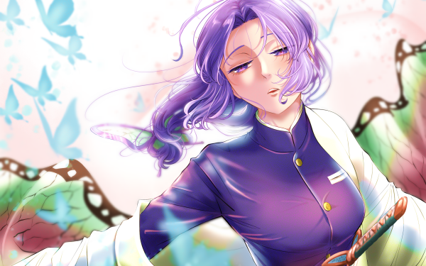 Anime Demon Slayer: Kimetsu no Yaiba Shinobu Kochou HD Wallpaper | Background Image