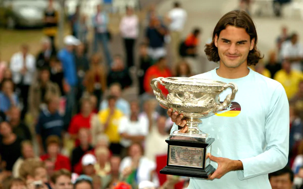 Roger Federer playing tennis in a Swiss themed HD desktop wallpaper.