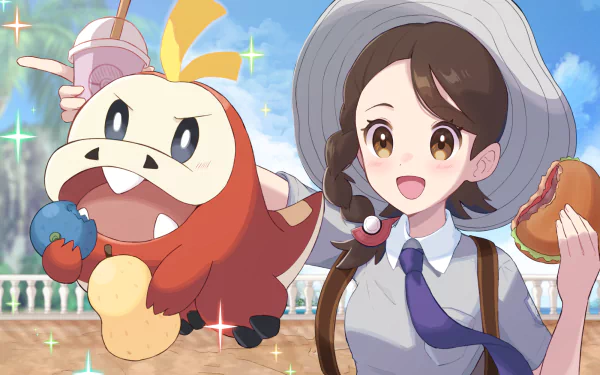 Fuecoco (Pokémon) video game Pokémon: Scarlet And Violet HD Desktop Wallpaper | Background Image