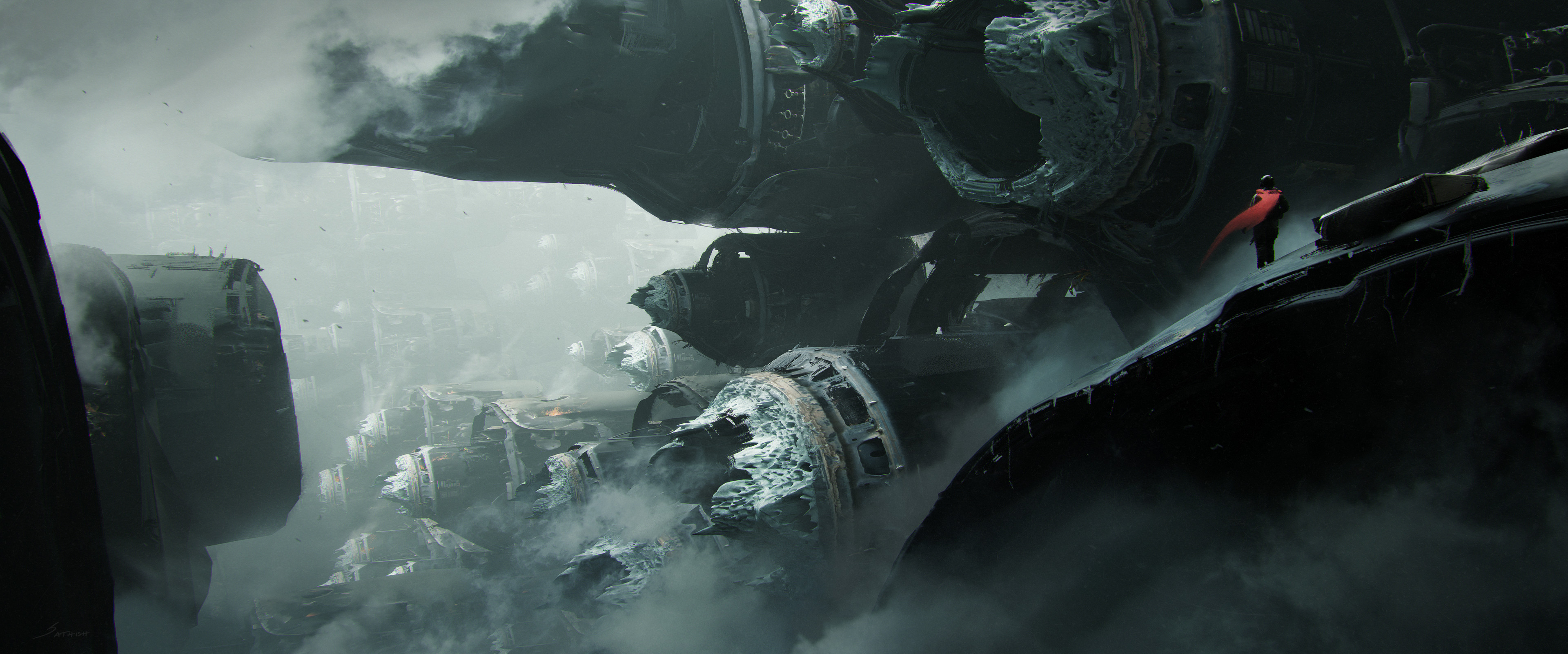 Sci Fi Wreck HD Wallpaper | Background Image