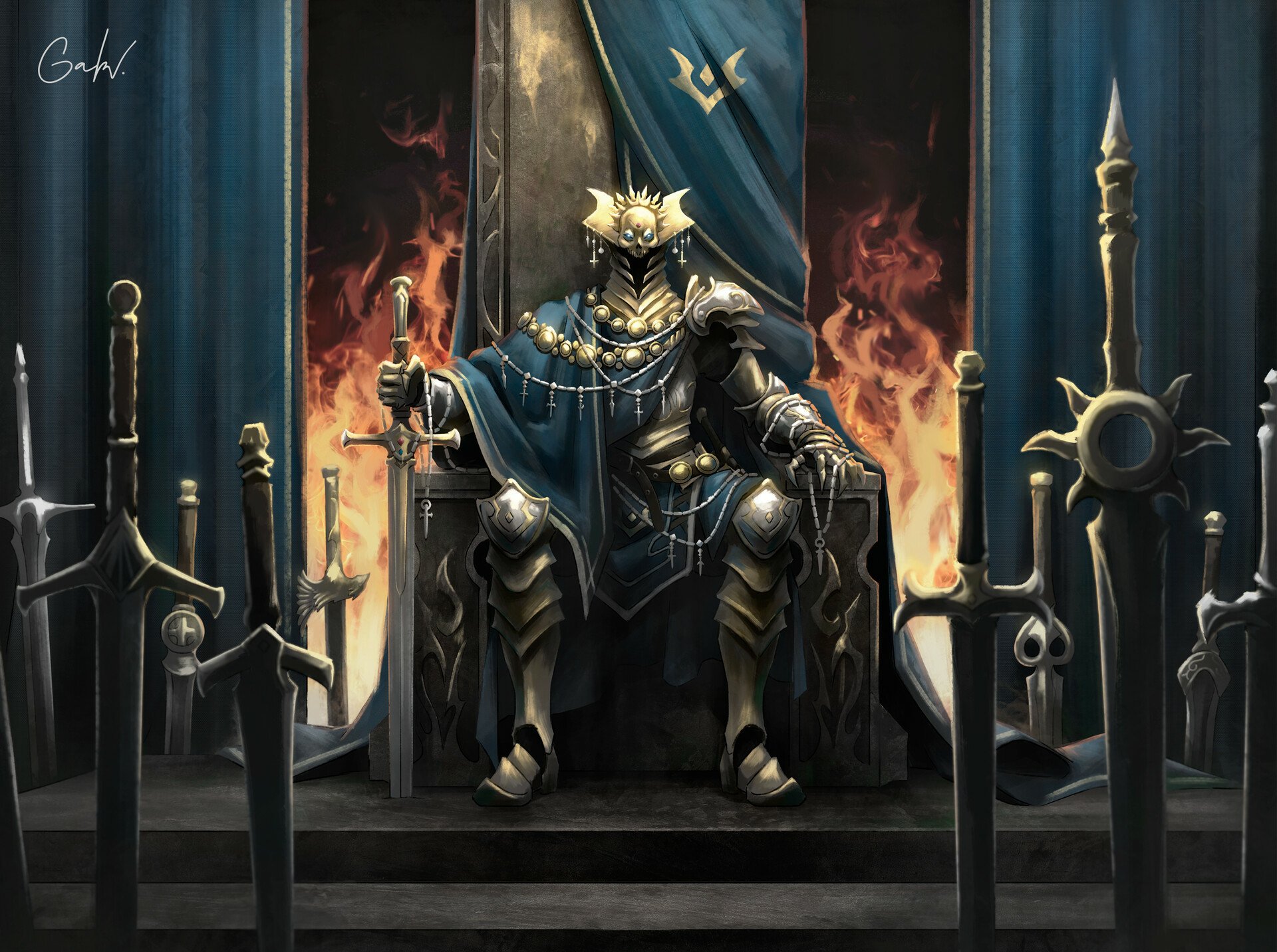 Download Dark Warrior Broadsword HD Wallpaper by Gabriel Varz