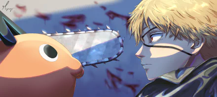 Denji (Chainsaw Man) Pochita (Chainsaw Man) Anime Chainsaw Man HD Desktop Wallpaper | Background Image