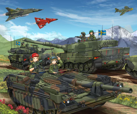 tank Anime military military anime HD Desktop Wallpaper | Background Image