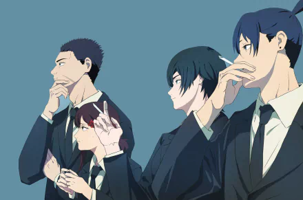 Hirokazu Arai Kobeni Higashiyama Himeno (Chainsaw Man) Aki Hayakawa Anime Chainsaw Man HD Desktop Wallpaper | Background Image