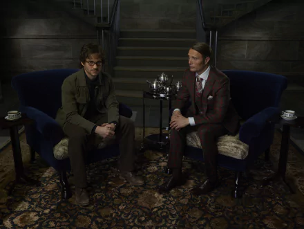 Mads Mikkelsen Hugh Dancy Hannibal Lecter Will Graham TV Show Hannibal HD Desktop Wallpaper | Background Image