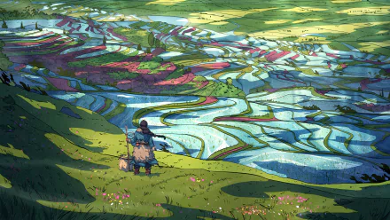rice terrace fantasy landscape fantasy landscape HD Desktop Wallpaper | Background Image