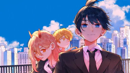 Aki Hayakawa Denji (Chainsaw Man) Power (Chainsaw Man) Anime Chainsaw Man HD Desktop Wallpaper | Background Image