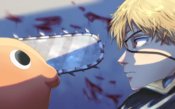 Denji (Chainsaw Man) Pochita (Chainsaw Man) Anime Chainsaw Man HD Desktop Wallpaper | Background Image