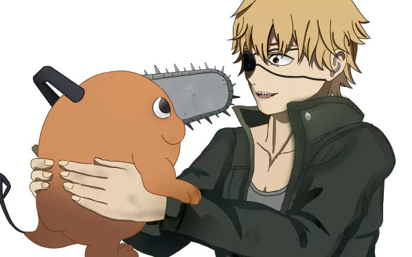 Denji (Chainsaw Man) Pochita (Chainsaw Man) Anime Chainsaw Man HD Desktop Wallpaper | Background Image