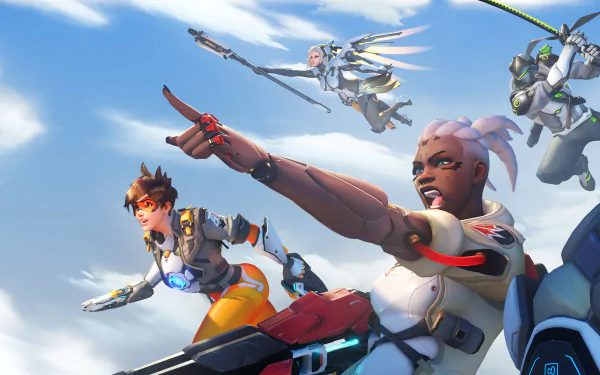 Tracer (Overwatch) Sojourn (Overwatch) video game Overwatch 2 HD Desktop Wallpaper | Background Image