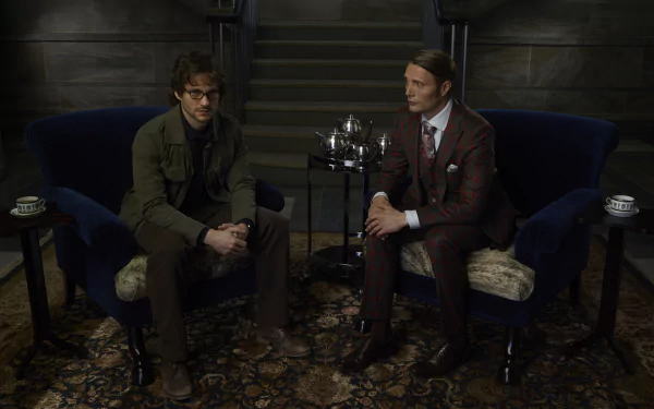 Mads Mikkelsen Hugh Dancy Hannibal Lecter Will Graham TV Show Hannibal HD Desktop Wallpaper | Background Image
