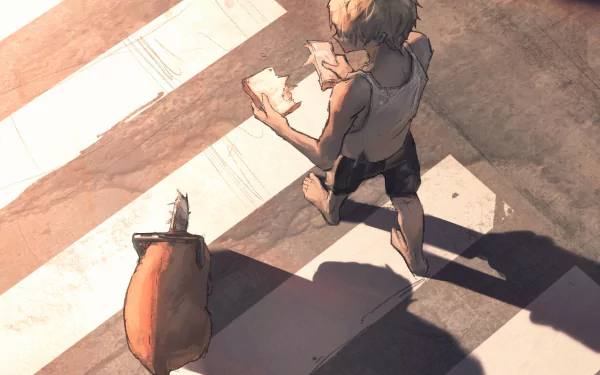 Denji (Chainsaw Man) Pochita (Chainsaw Man) Anime Chainsaw Man HD Desktop Wallpaper | Background Image