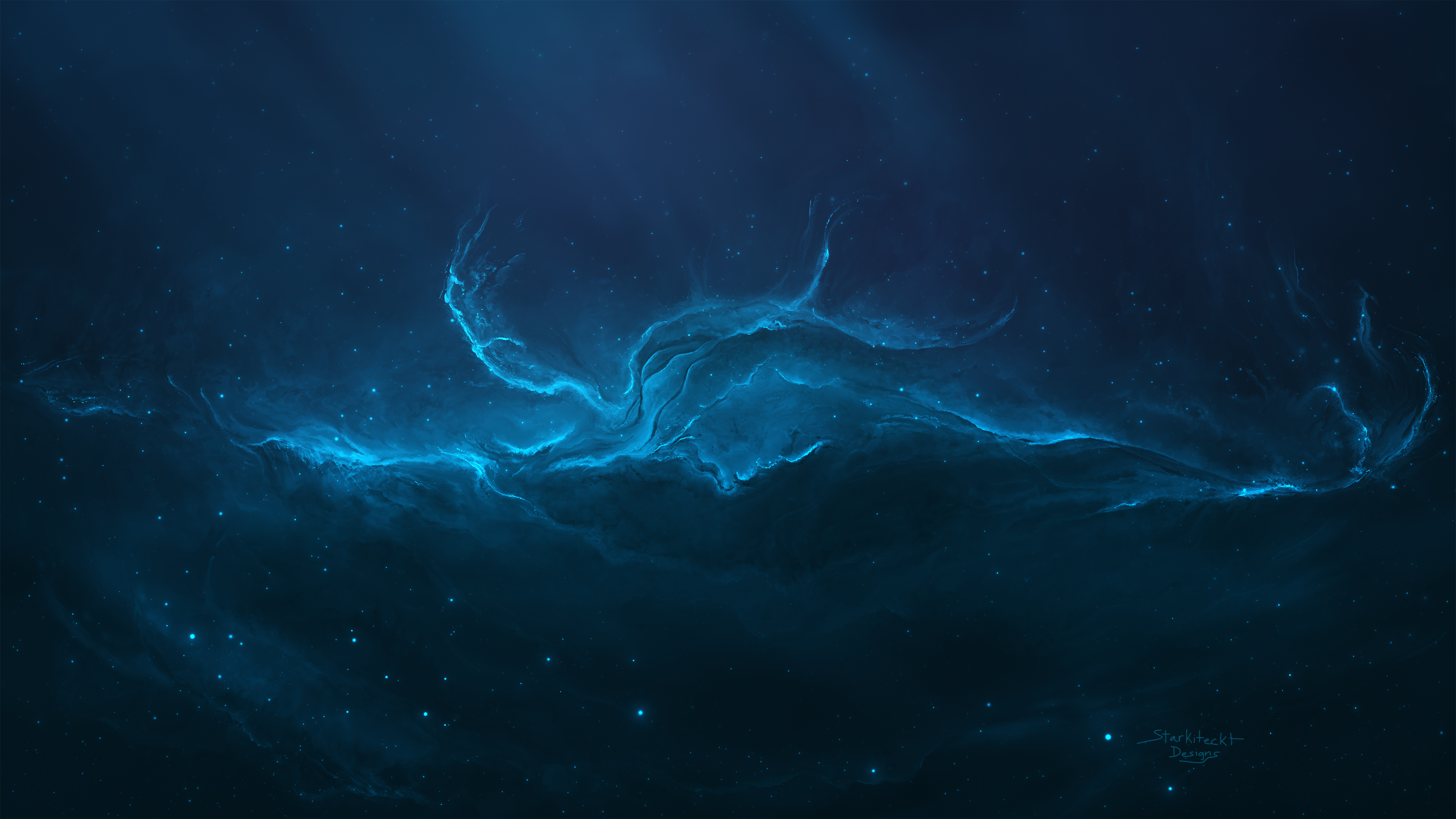 Blue Space Wallpaper 8K