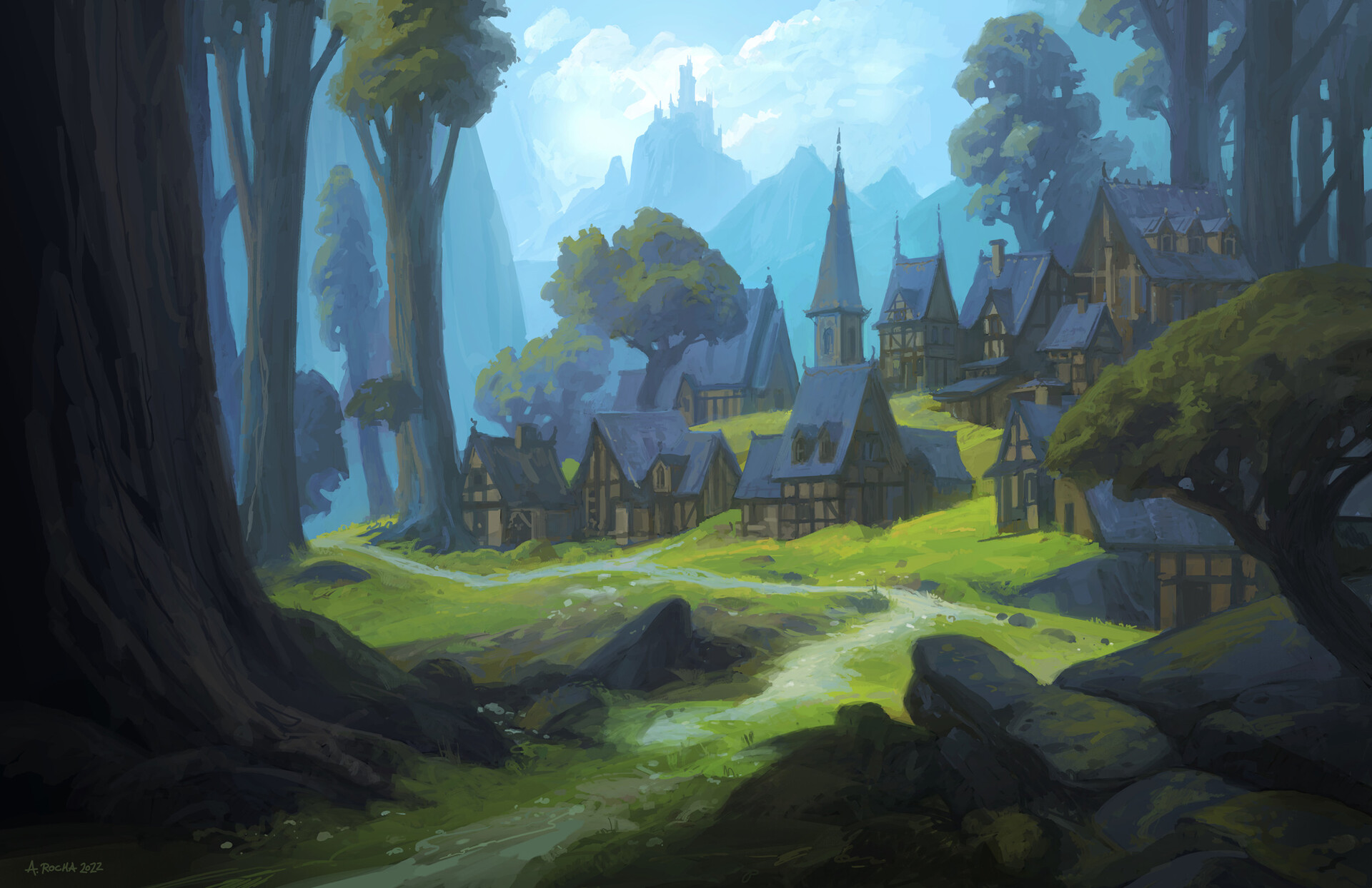 Download Fantasy City HD Wallpaper By Andreas Rocha