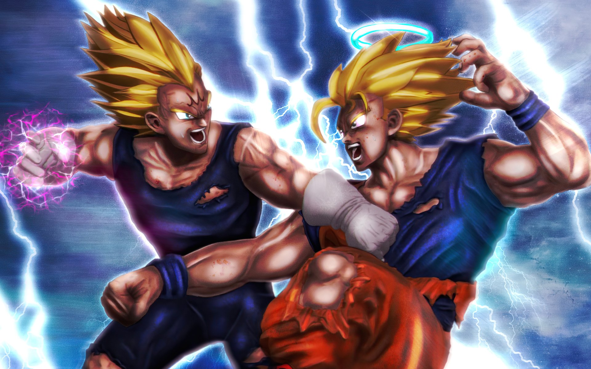 Goku vs Vegeta by Teo SteelAwake