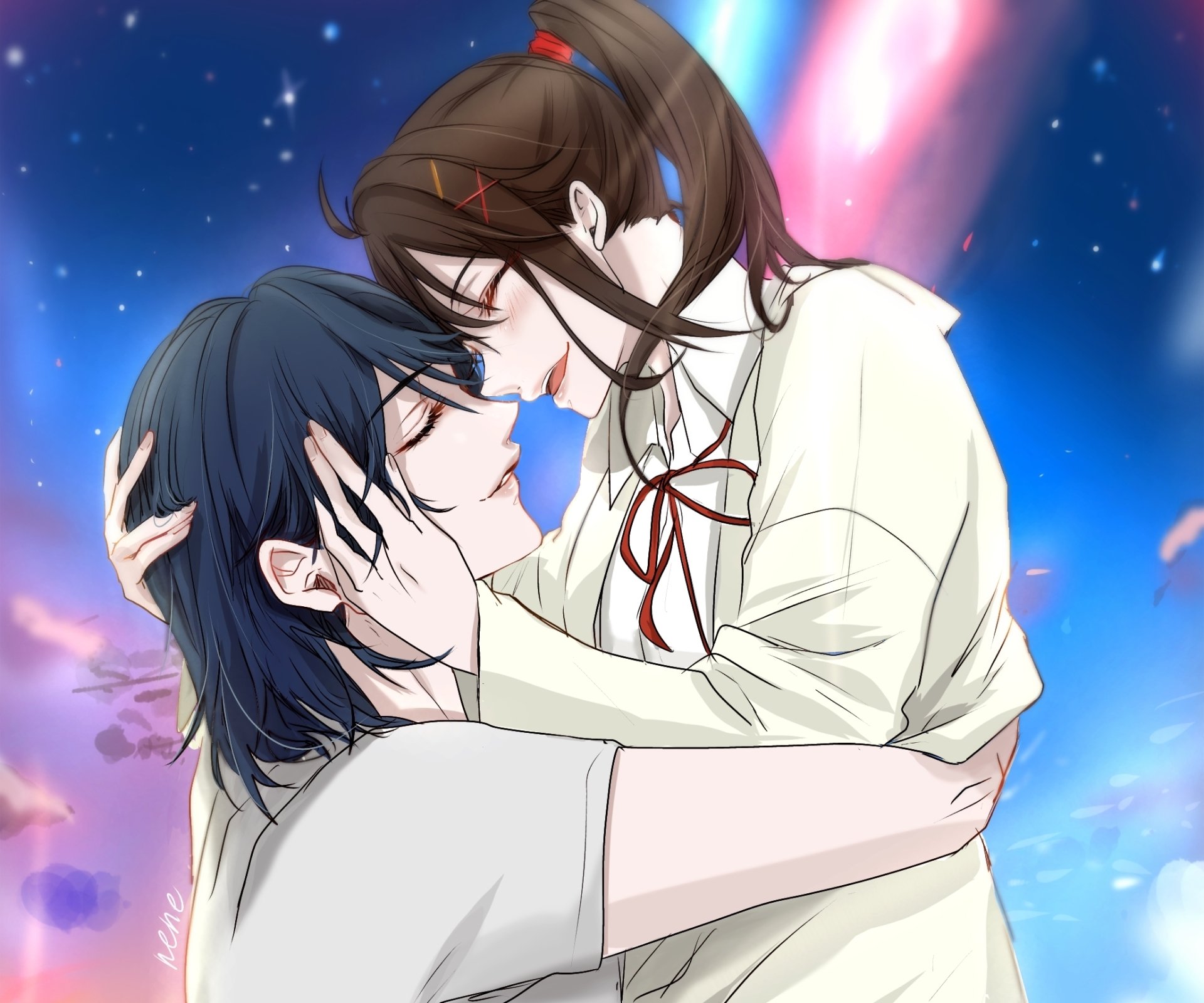 Inumy Suzue· — mmhinman: kiss request for @animehusbandno1 of