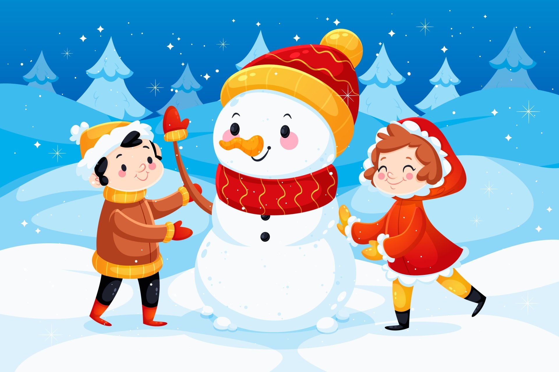 Download Artistic Snowman HD Wallpaper