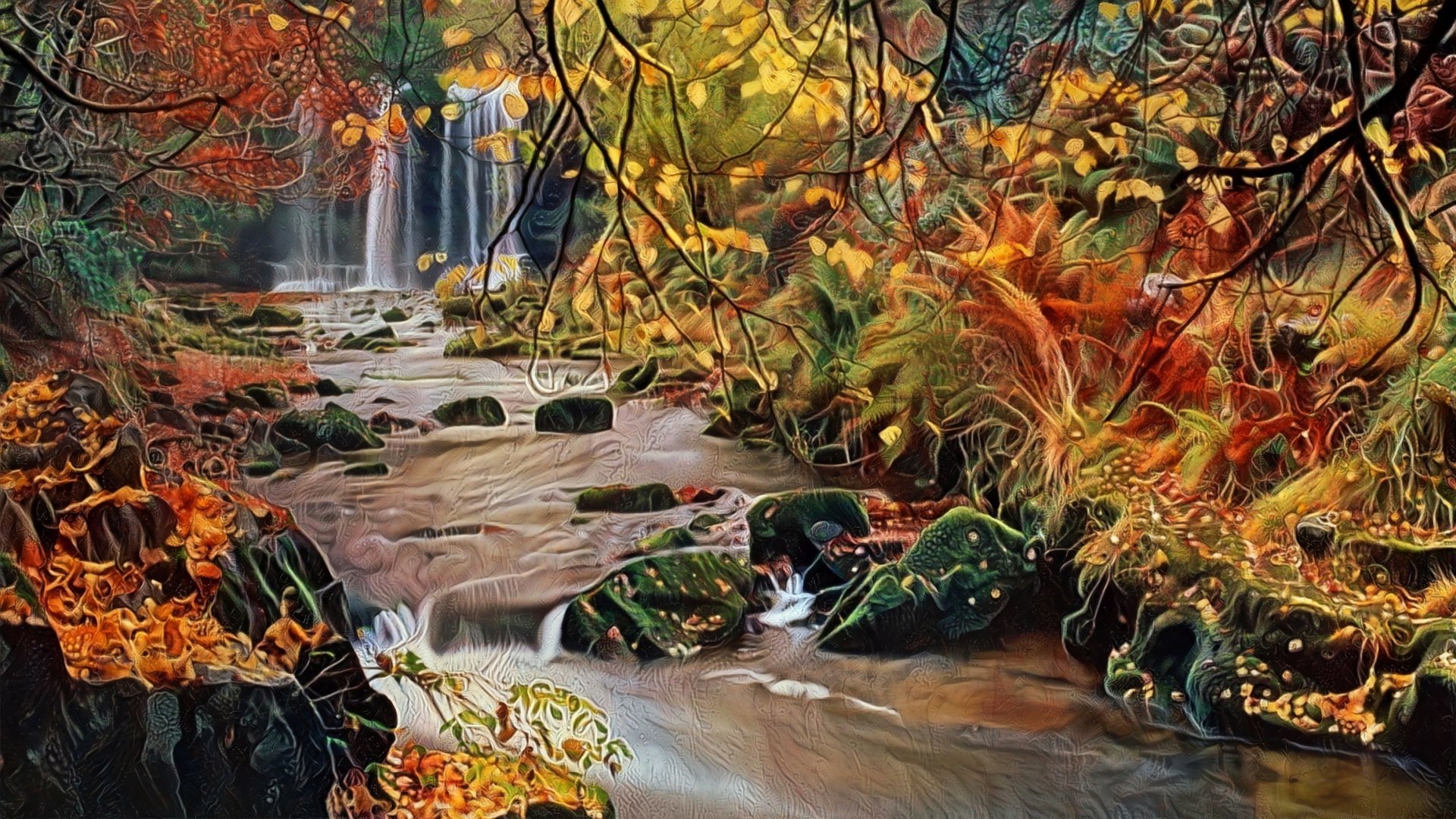 Download River Fall Artistic Nature 4k Ultra HD Wallpaper | 3840x2160 ...