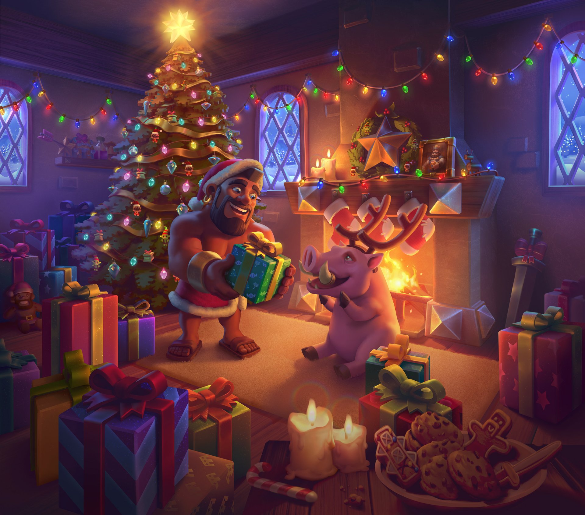 Download Video Game Clash Of Clans Christmas Gaming HD Wallpaper