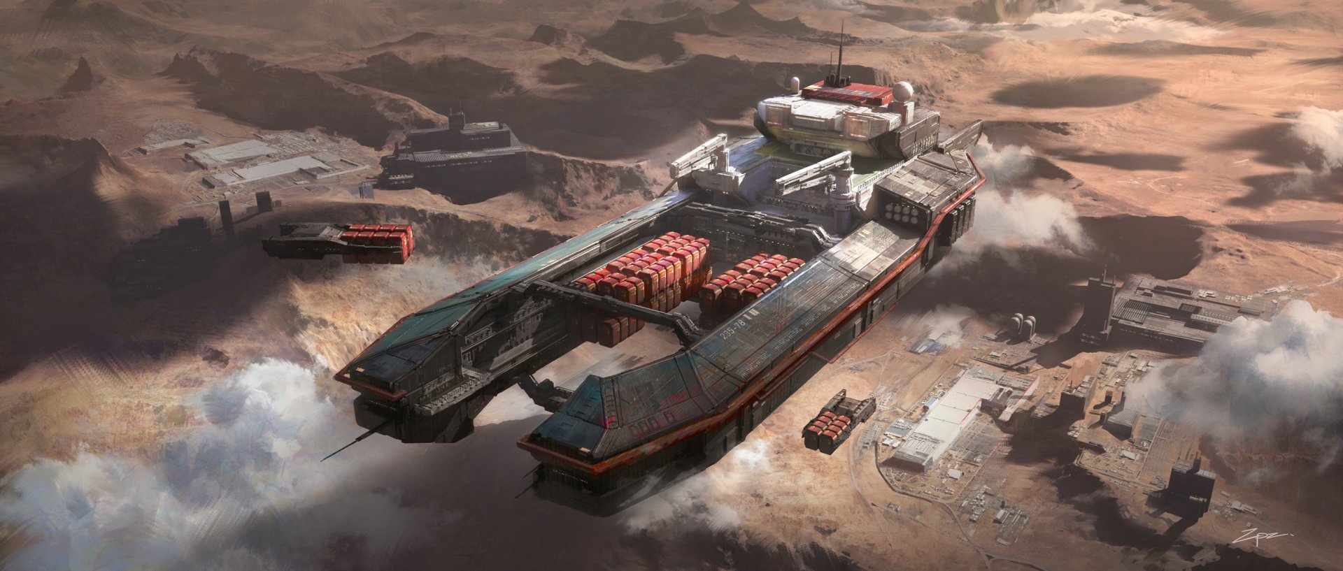 Desert Starship - Sci-fi Hd Wallpaper By Pengzhen Zhang