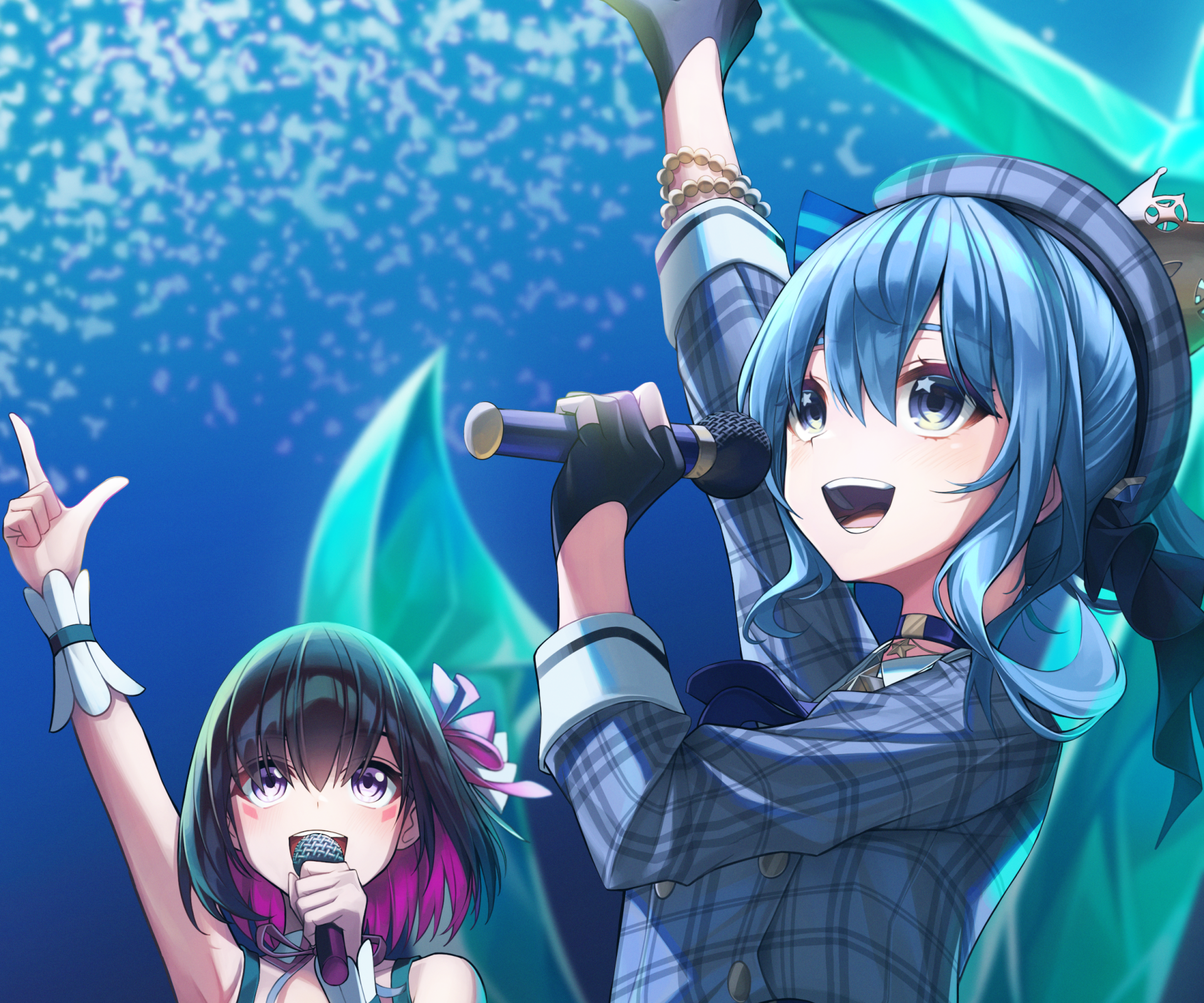 Download AZKi (Virtual Youtuber) Hoshimachi Suisei Hololive Anime Virtual Youtuber HD Wallpaper