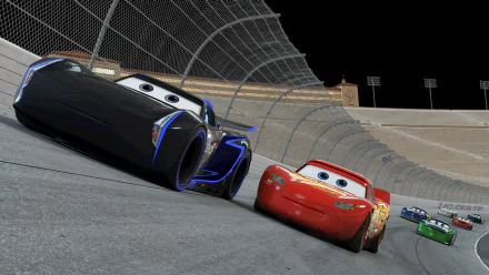 Disney Pixar race Jackson Storm Lightning McQueen movie Cars 3 HD Desktop Wallpaper | Background Image