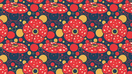 Vibrant 4K Ultra HD PC desktop wallpaper featuring a colorful pattern of Vileplume from the Pokémon video game series.