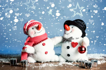 artistic snowman HD Desktop Wallpaper | Background Image
