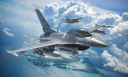 military General Dynamics F-16 Fighting Falcon HD Desktop Wallpaper | Background Image