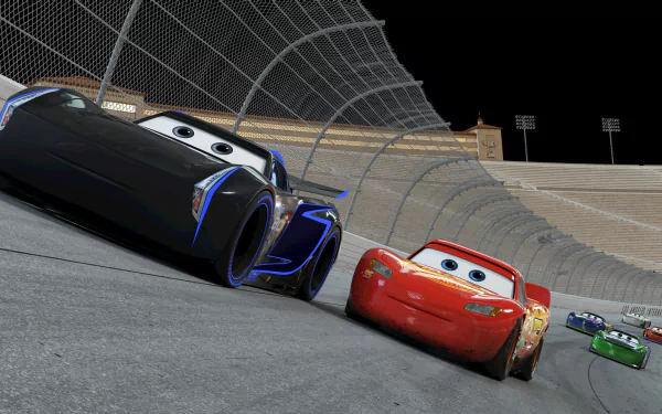 Disney Pixar race Jackson Storm Lightning McQueen movie Cars 3 HD Desktop Wallpaper | Background Image